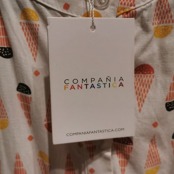 Compañia Fantastica dress, white with fun ice cream cone pattern - Picture 4 of 6